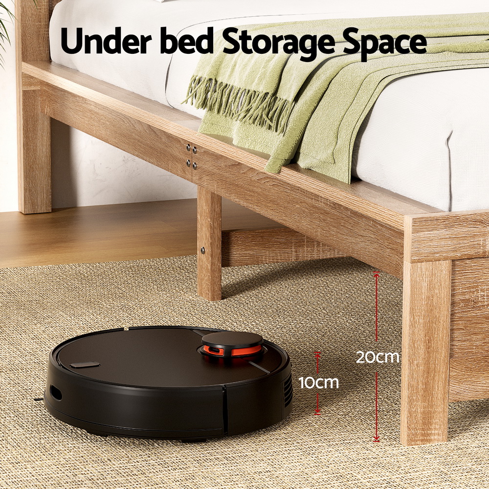 Artiss OATMEAL Wooden Bed Frame, Acacia Wood view 5