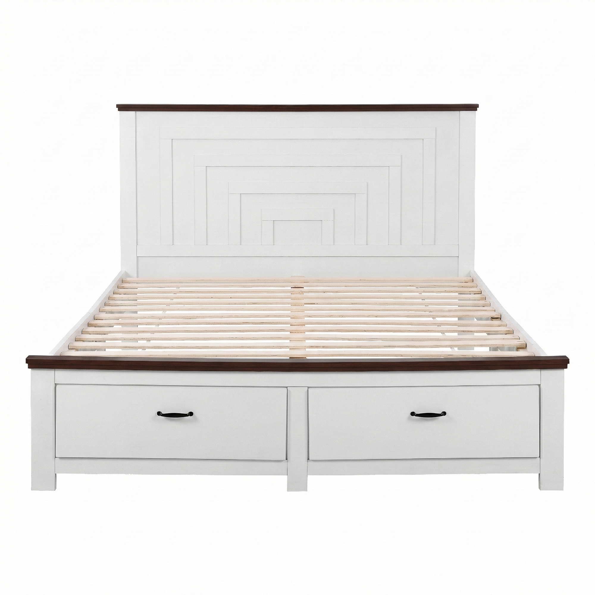 Artiss Wooden Bed Frame with High Headboard and Drawer view 3