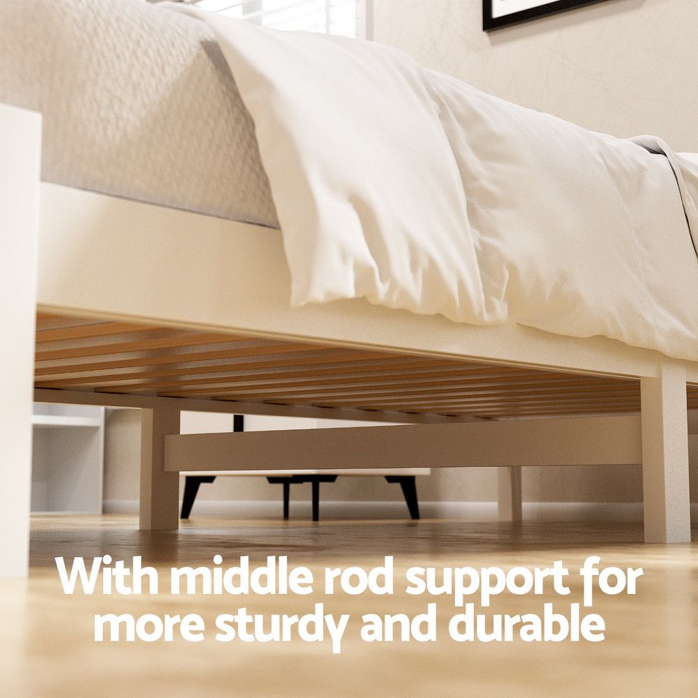 Artiss SOFIE Wooden Bed Frame with Storage Drawers, White view 5