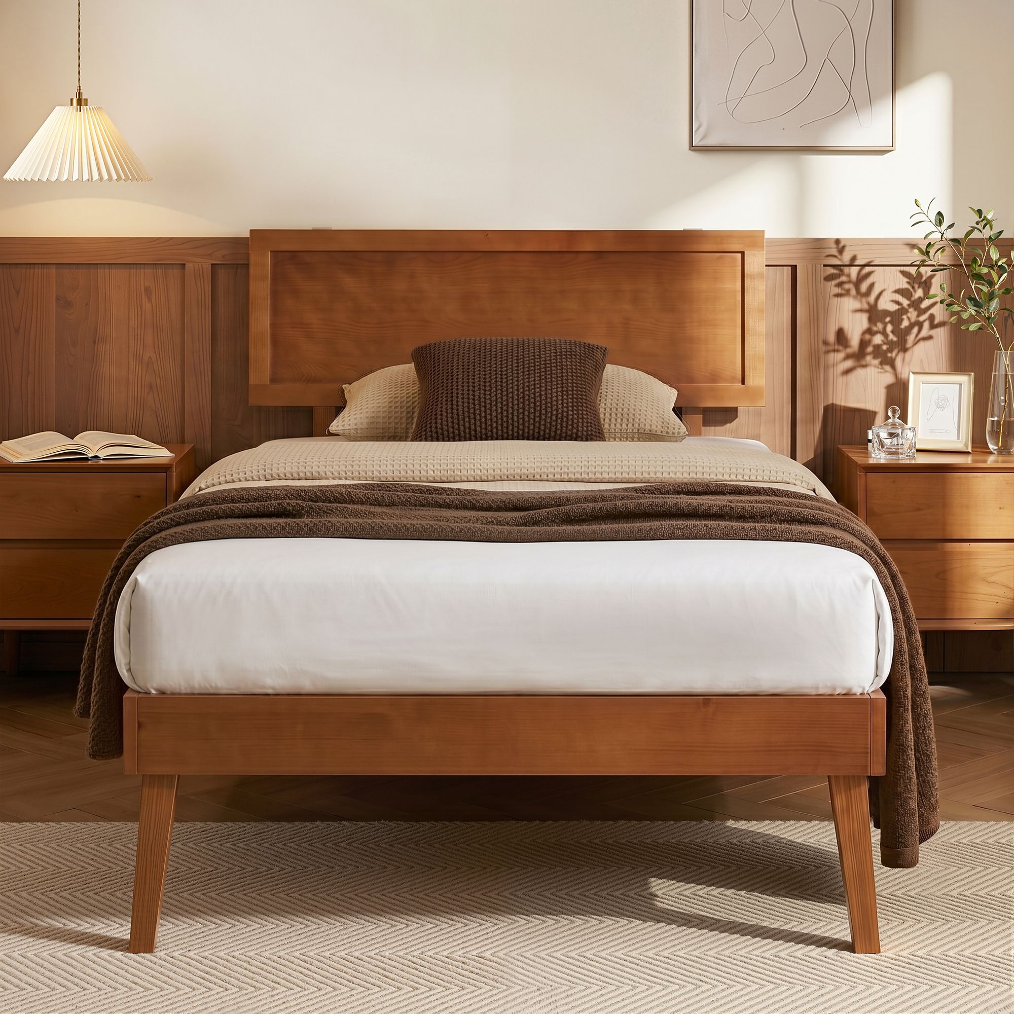 Artiss SPLAY Wooden Bed Frame, Walnut