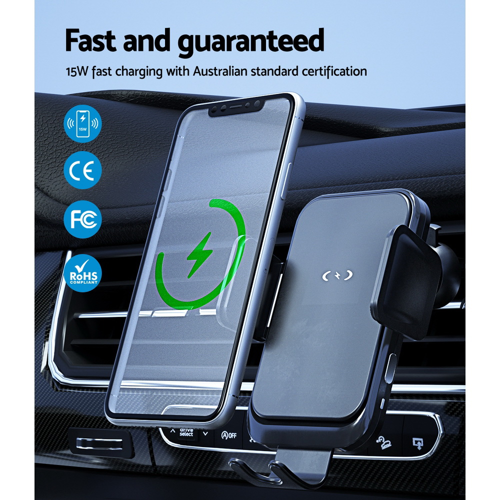 Devanti Wireless Car Charger Fast Charging Vent Mount view 5