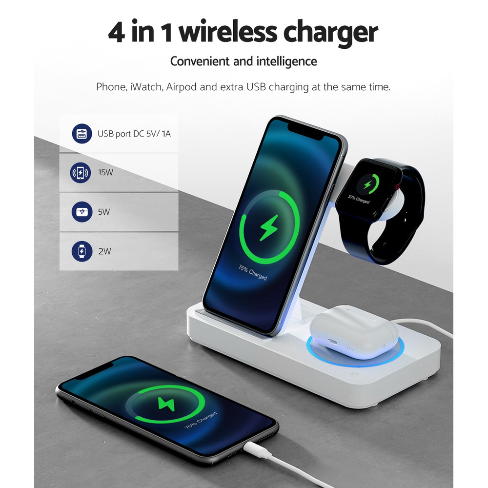 Devanti 4-in-1 Wireless Charger Dock Fast Charging view 5
