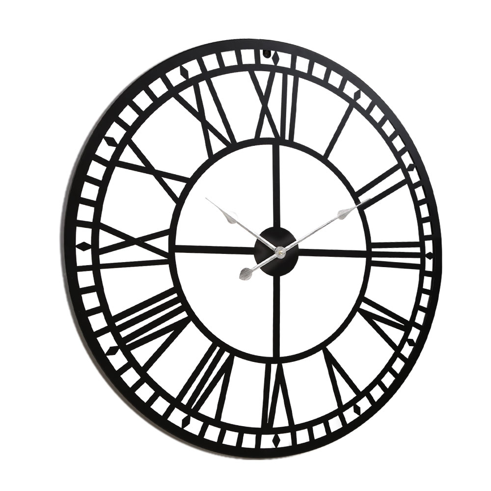 Artiss 60cm Metal Wall Clock Roman Numerals view 3