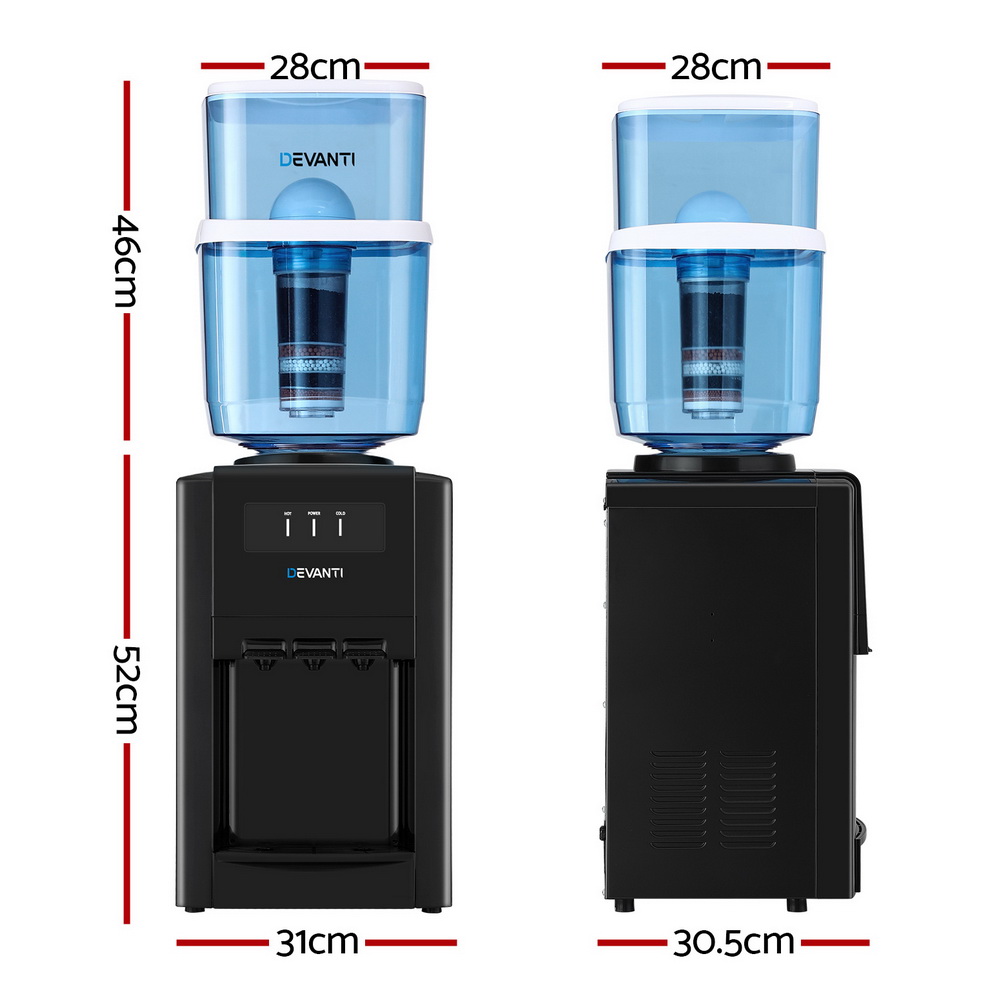 Devanti 22L Water Cooler Dispenser Bench Top 3 Taps view 2