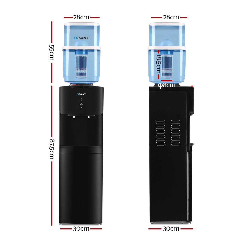 Devanti Water Cooler Dispenser Stand 22L Black view 2