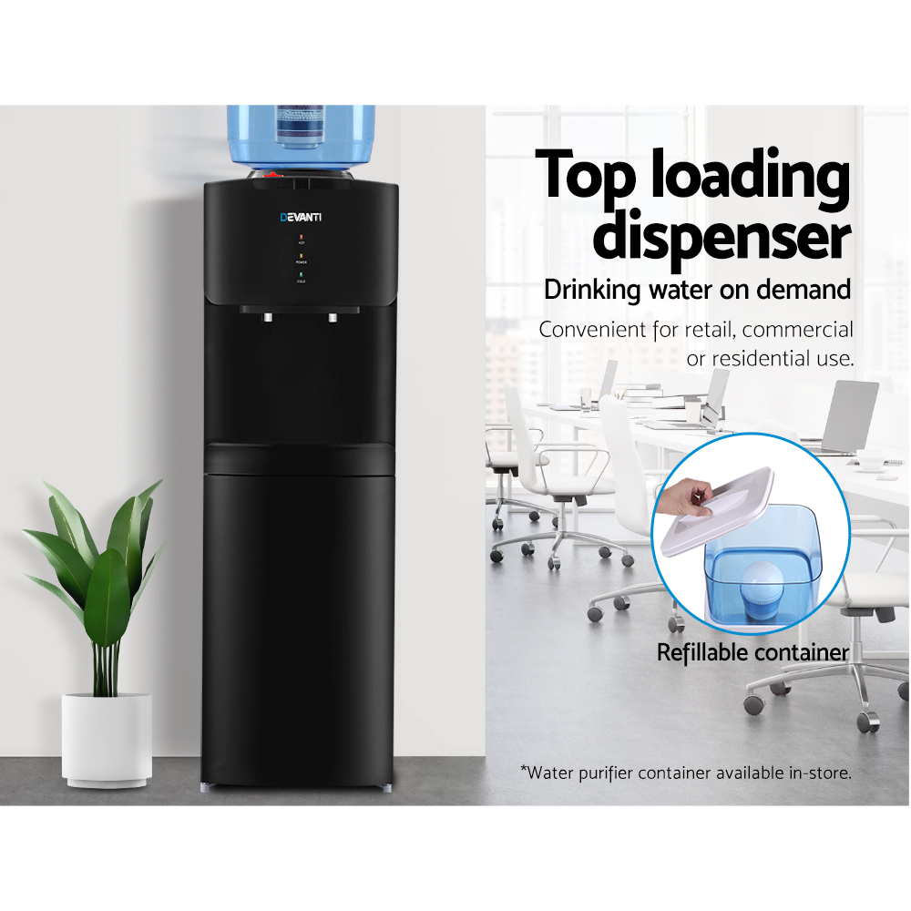 Devanti Water Cooler Dispenser Stand 22L Black view 4