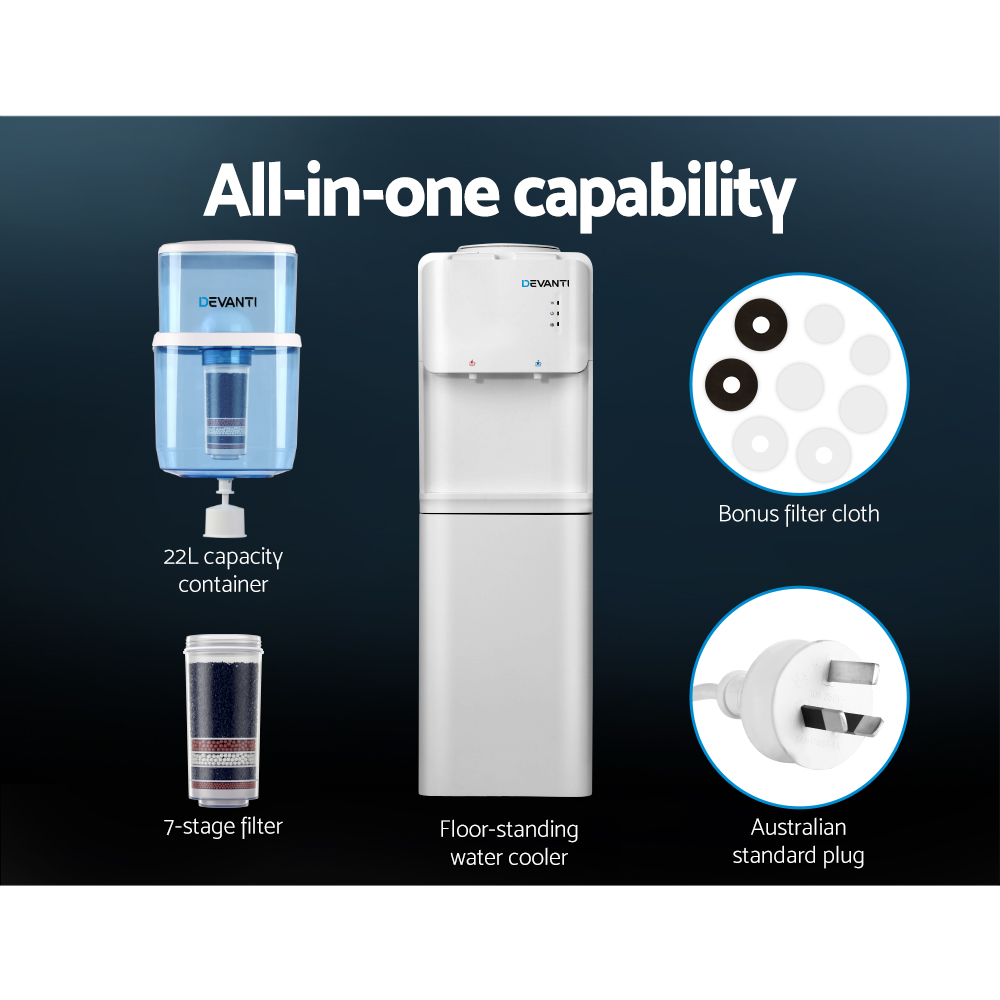Devanti Water Cooler Dispenser Stand 22L White view 4