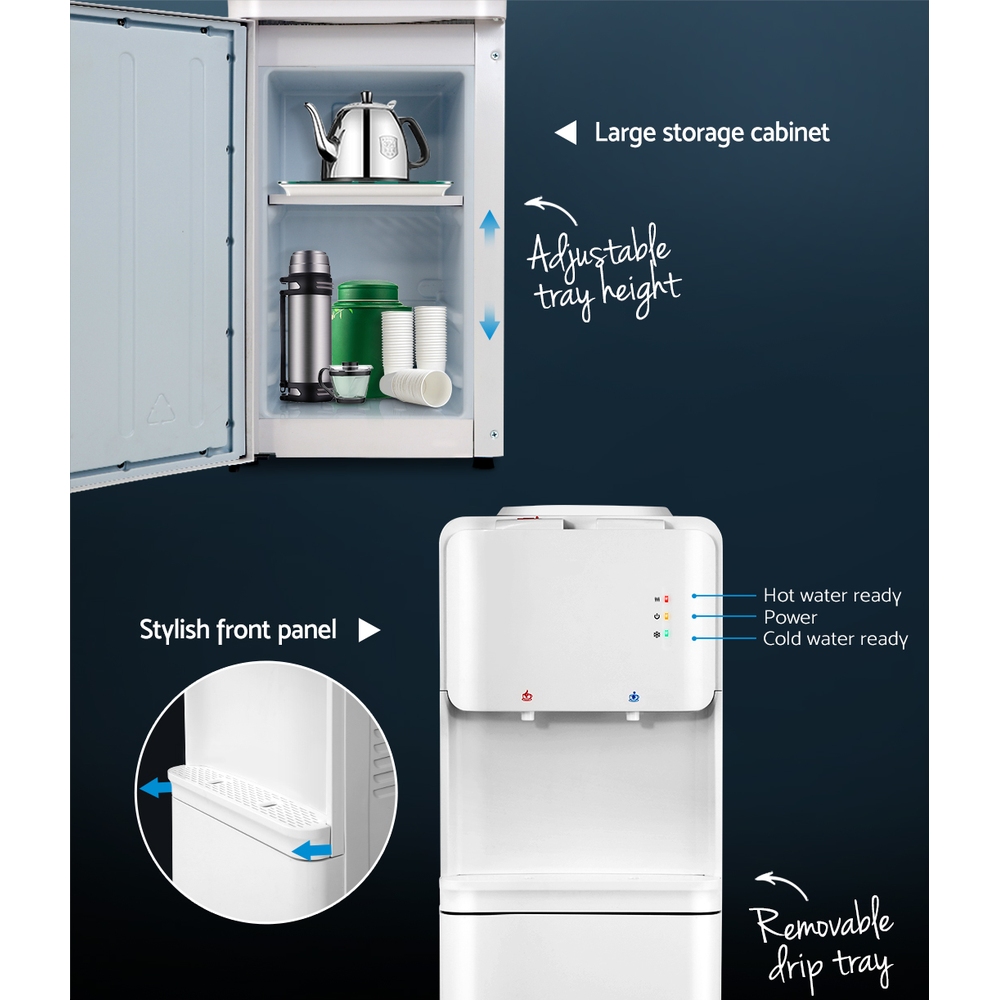 Devanti Water Cooler Dispenser Stand White view 3
