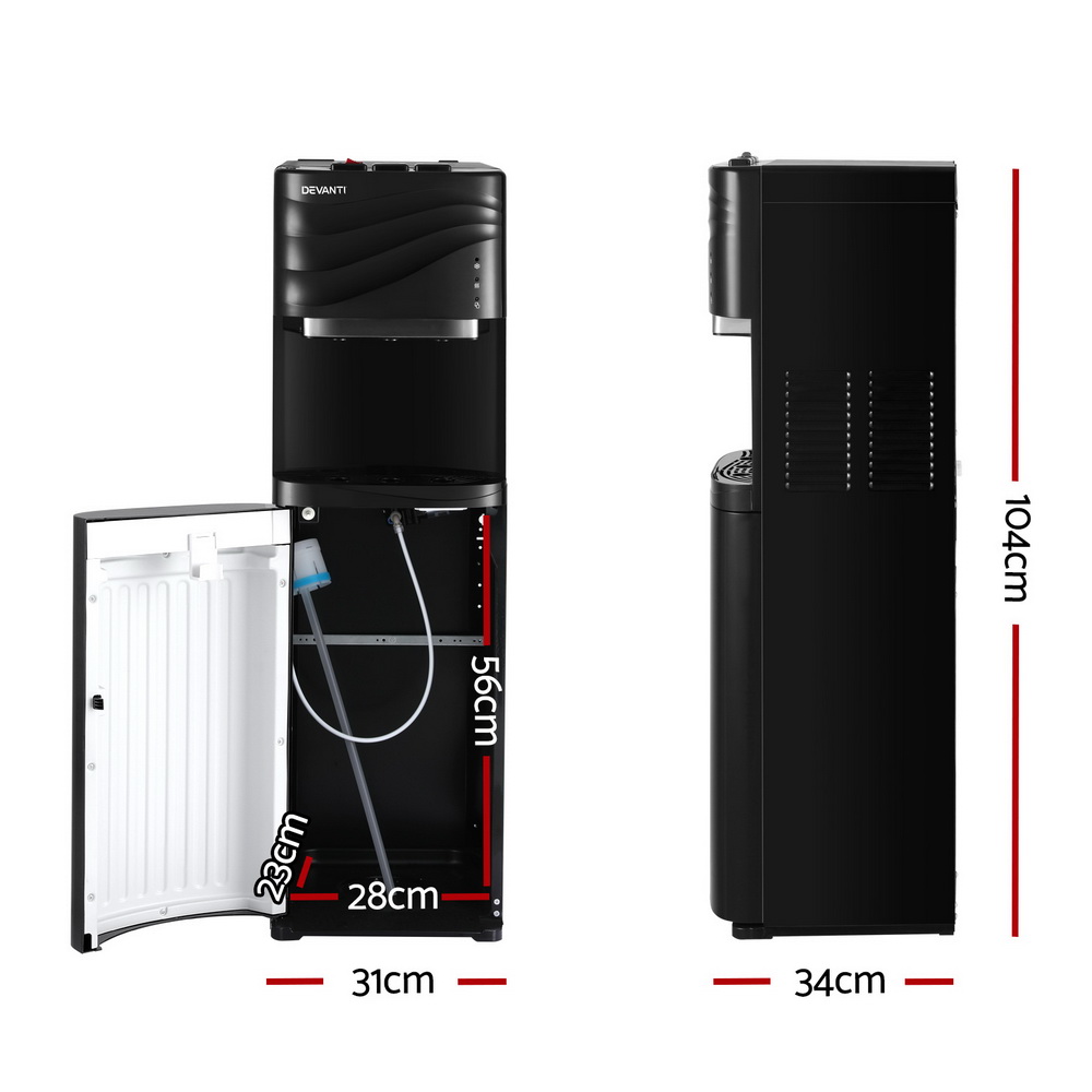 Devanti Bottom Load Water Cooler Dispenser Black view 2