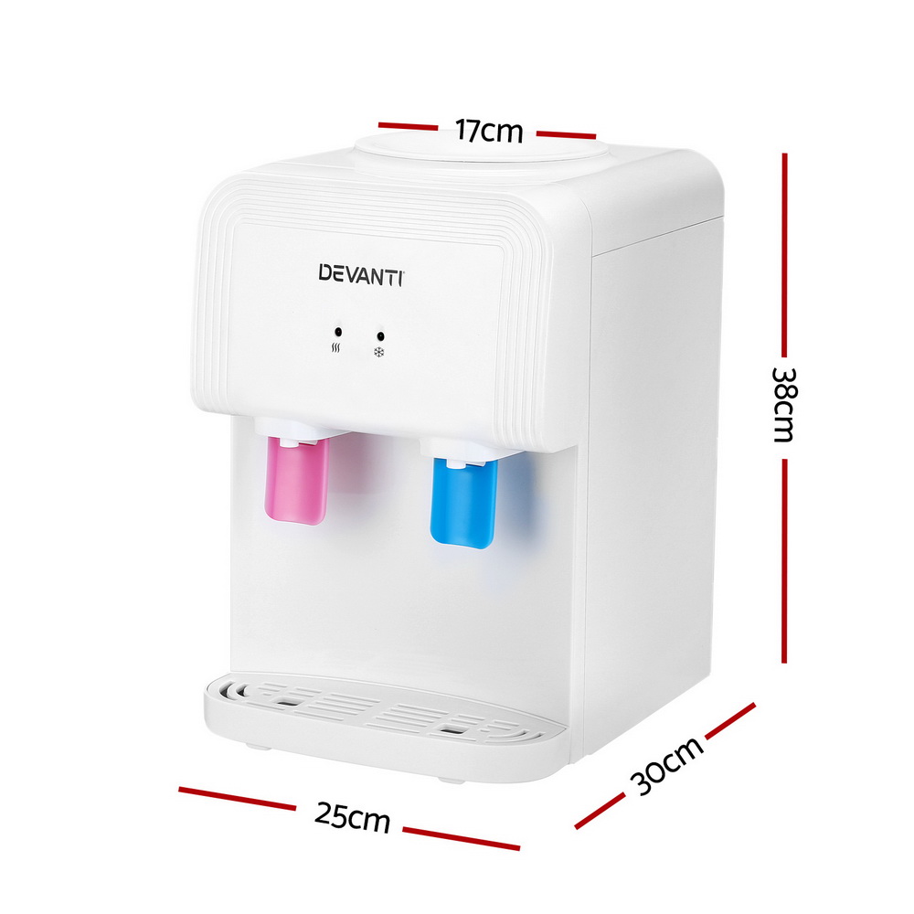 Devanti Bench Top Water Cooler Dispenser White view 3