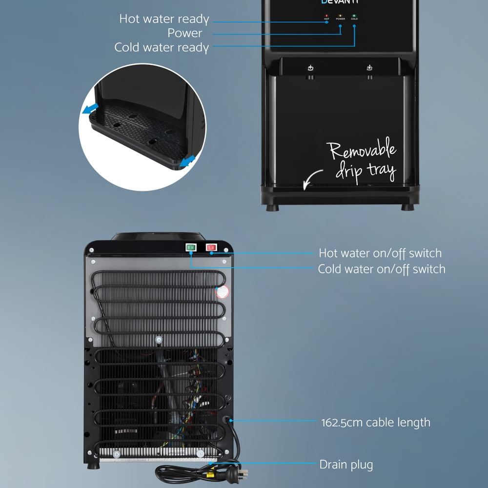 Devanti Bench Top Water Cooler Dispenser 22L Hot Cold view 4