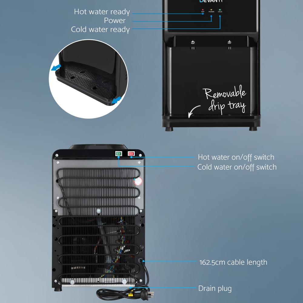 Devanti Compact Bench Top Water Cooler Dispenser 22L view 5