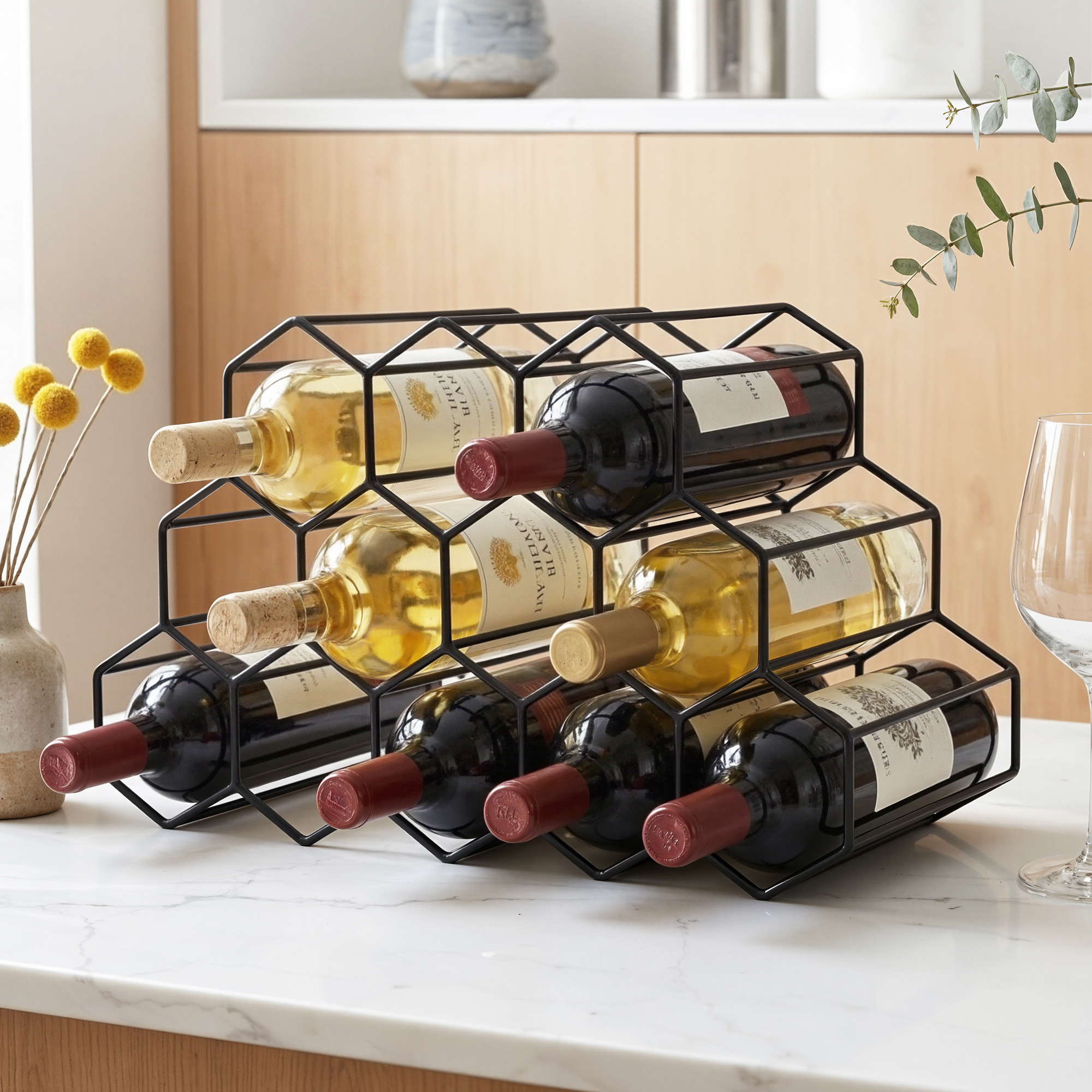 Artiss Metal Wine Rack 12 Bottle No Assembly Black