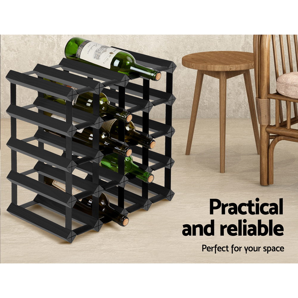 Artiss Pine Wine Rack in Multiple Capacities view 3
