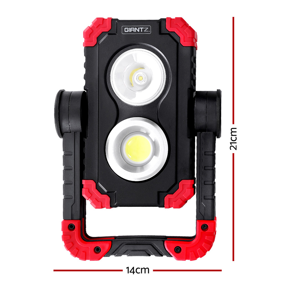 Giantz Rechargeable LED Work Light Torch USB, Red view 2