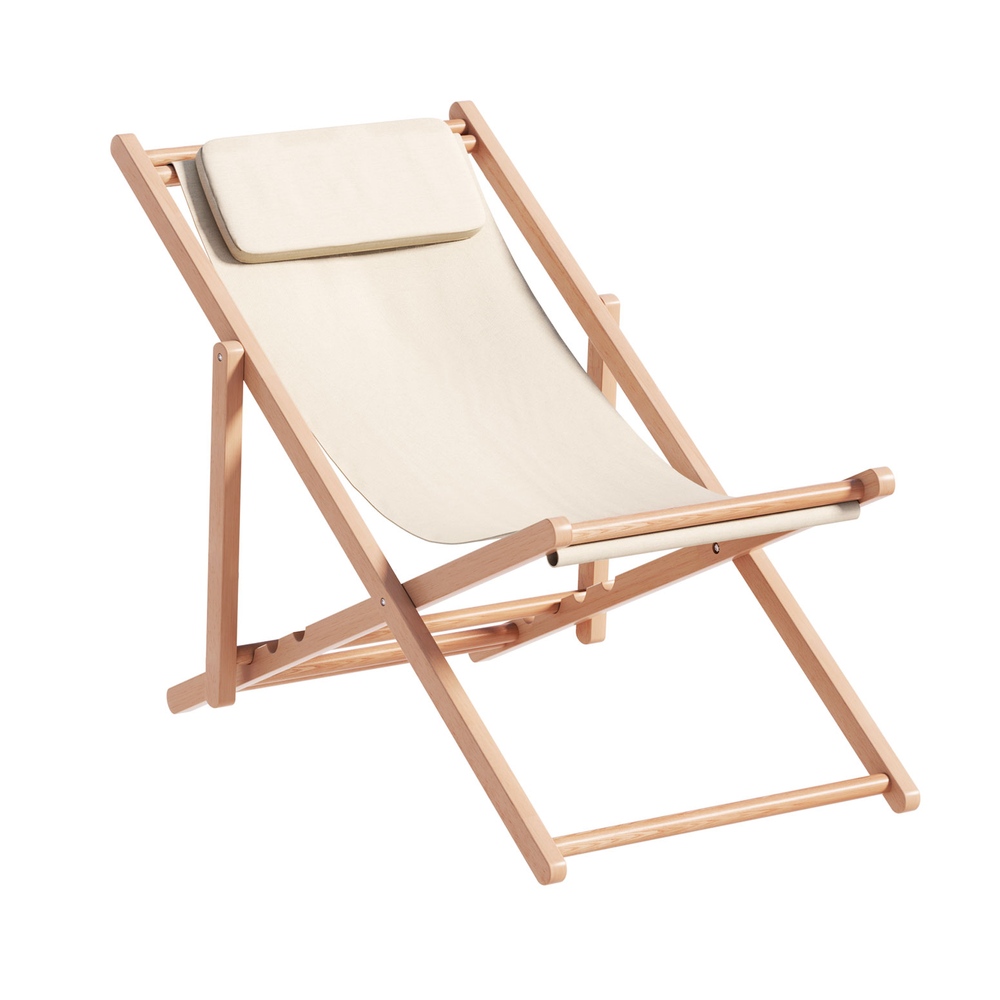 Gardeon Wooden Folding Deck Chair view 3
