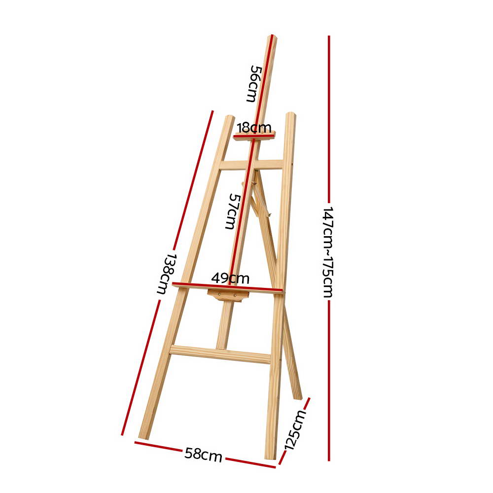 Artiss Pine Wood Painting Easel in 2 Sizes view 2