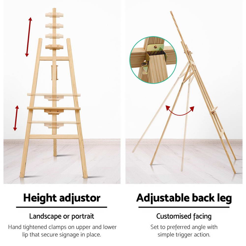 Artiss Pine Wood Painting Easel in 2 Sizes view 5