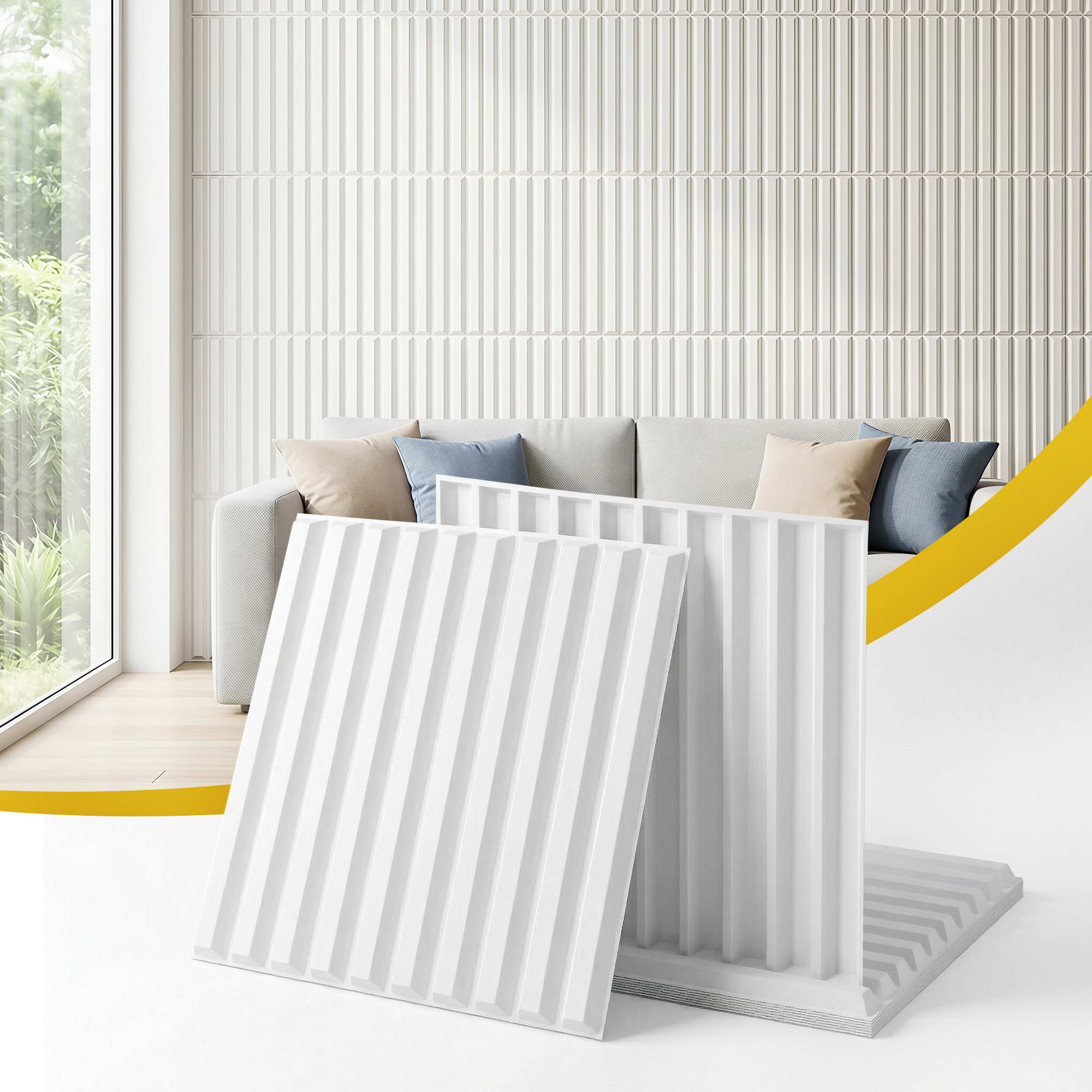 Artiss 3D Vertical PVC Wall Panels Set of 15