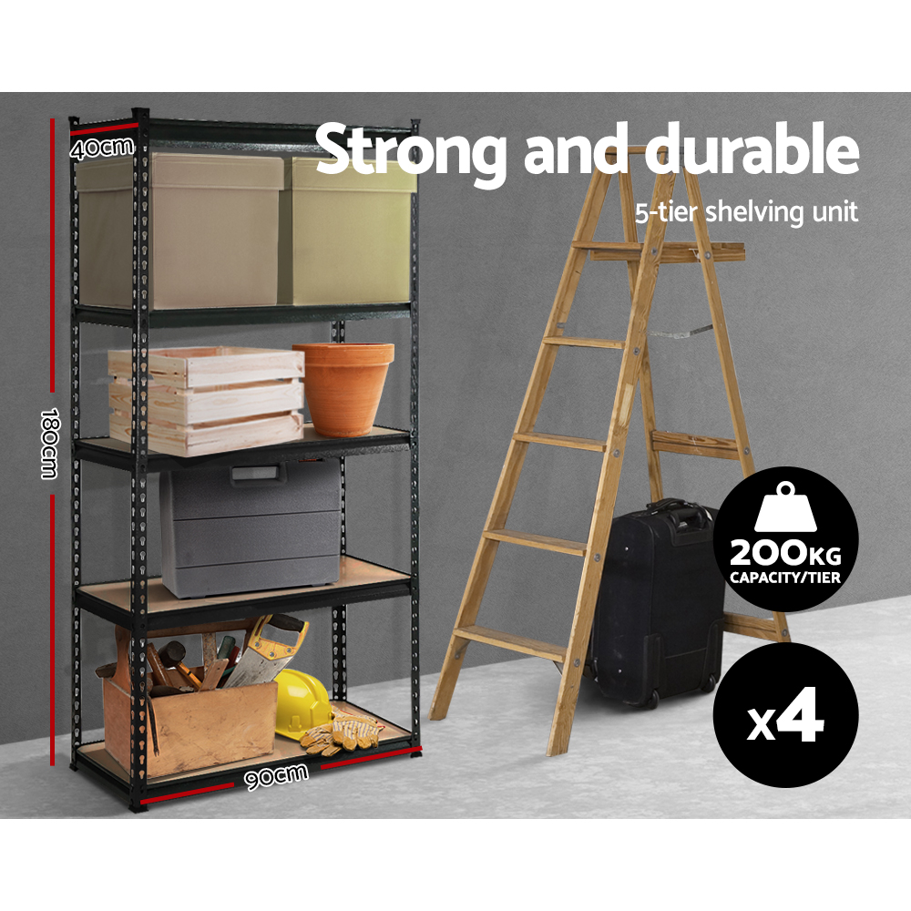 Giantz 4x1.8m Garage Shelving Warehouse Racking, 2 Colours view 4
