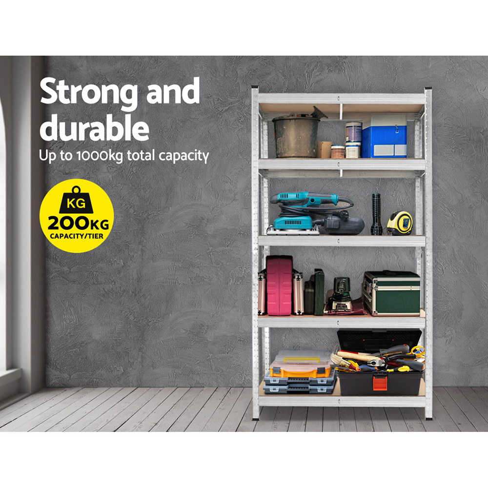 Giantz 1.8m Warehouse Racking Shelf Unit, Silver view 3