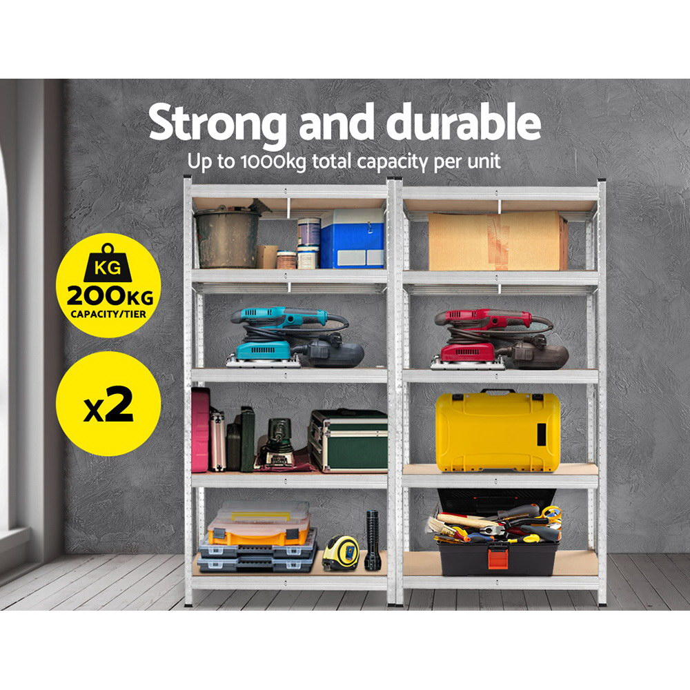 Giantz 2x1.8m Garage Shelving Warehouse Rack, Silver view 3