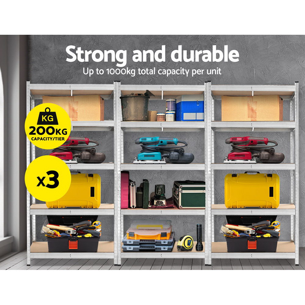 Giantz 3x1.8m Warehouse Shelving Rack, Silver view 3