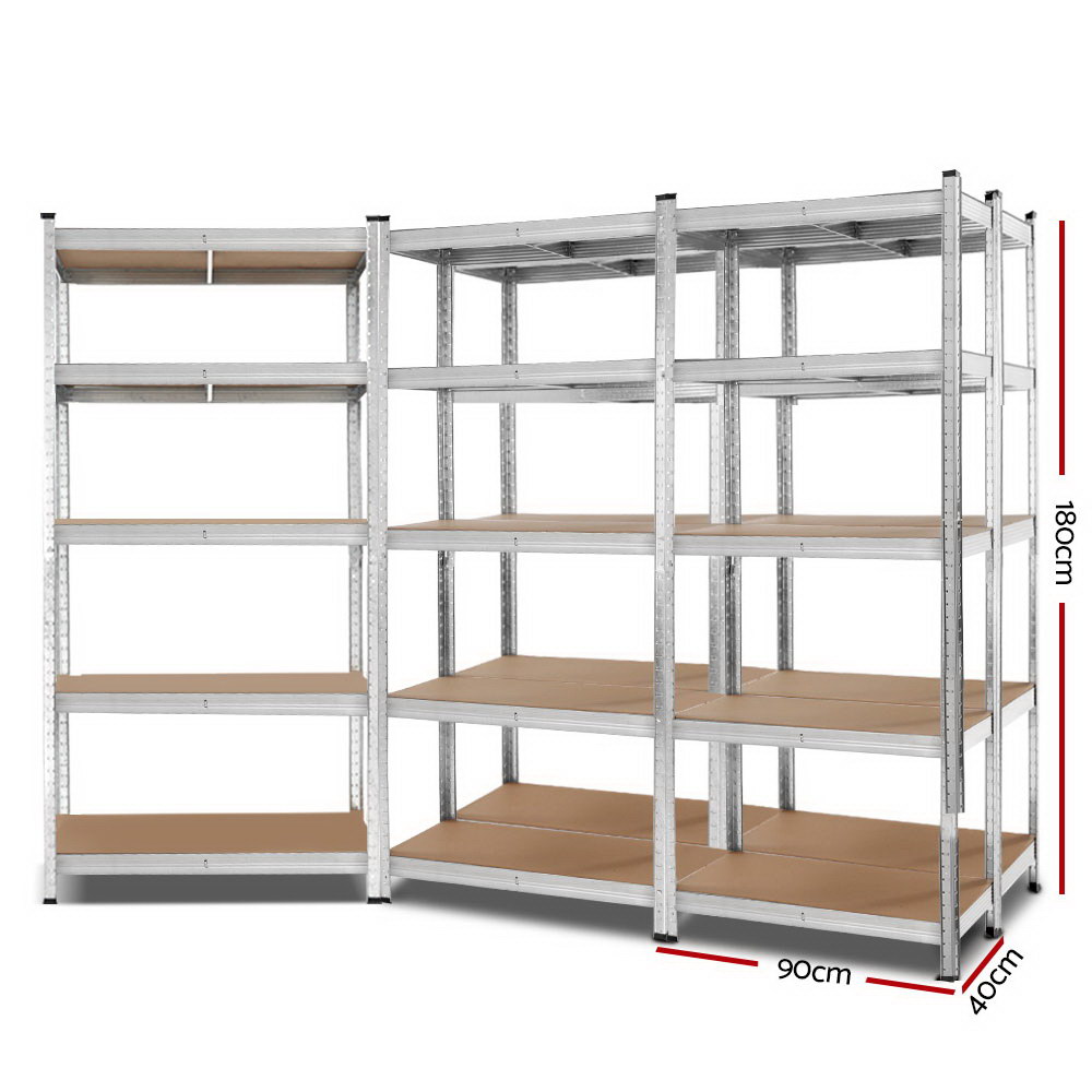 Giantz 5x1.8m Garage Shelving Warehouse Rack, Silver view 2