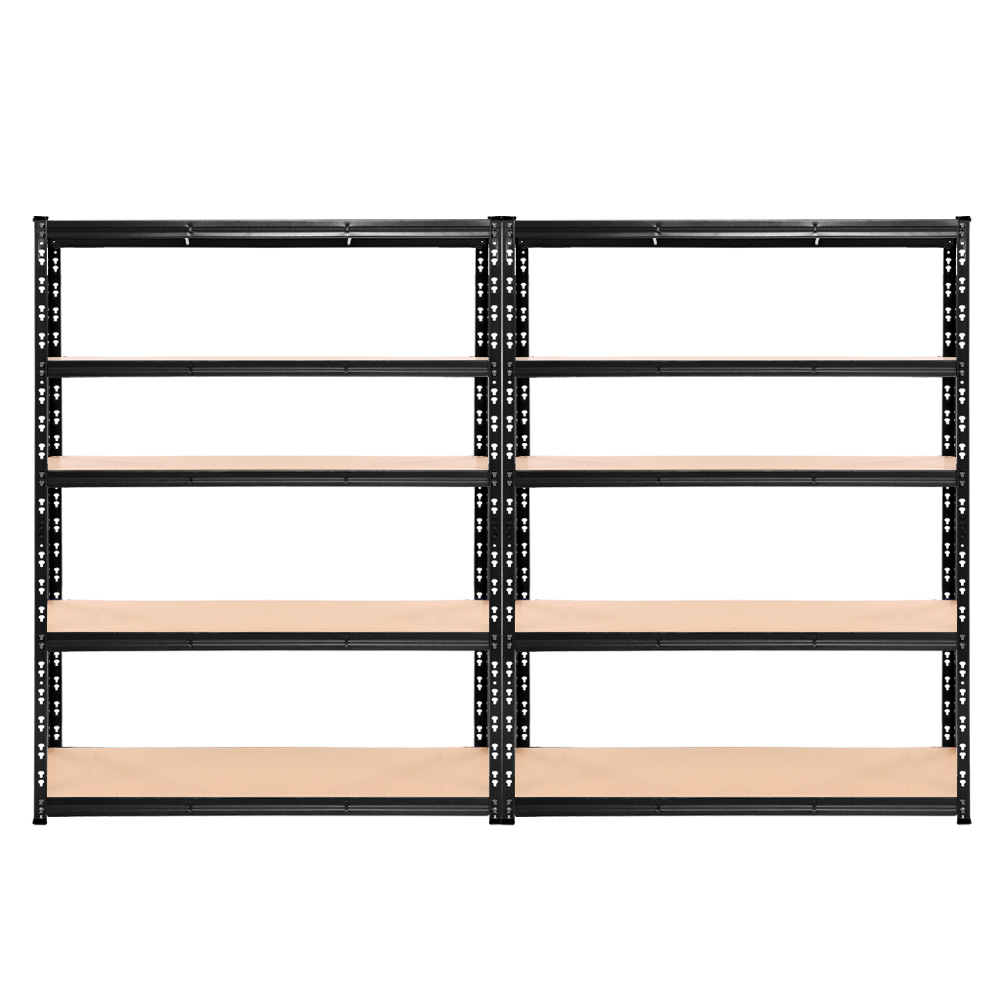Giantz 2.4x1.8m Garage Shelving Rack Double Bay, Black view 3