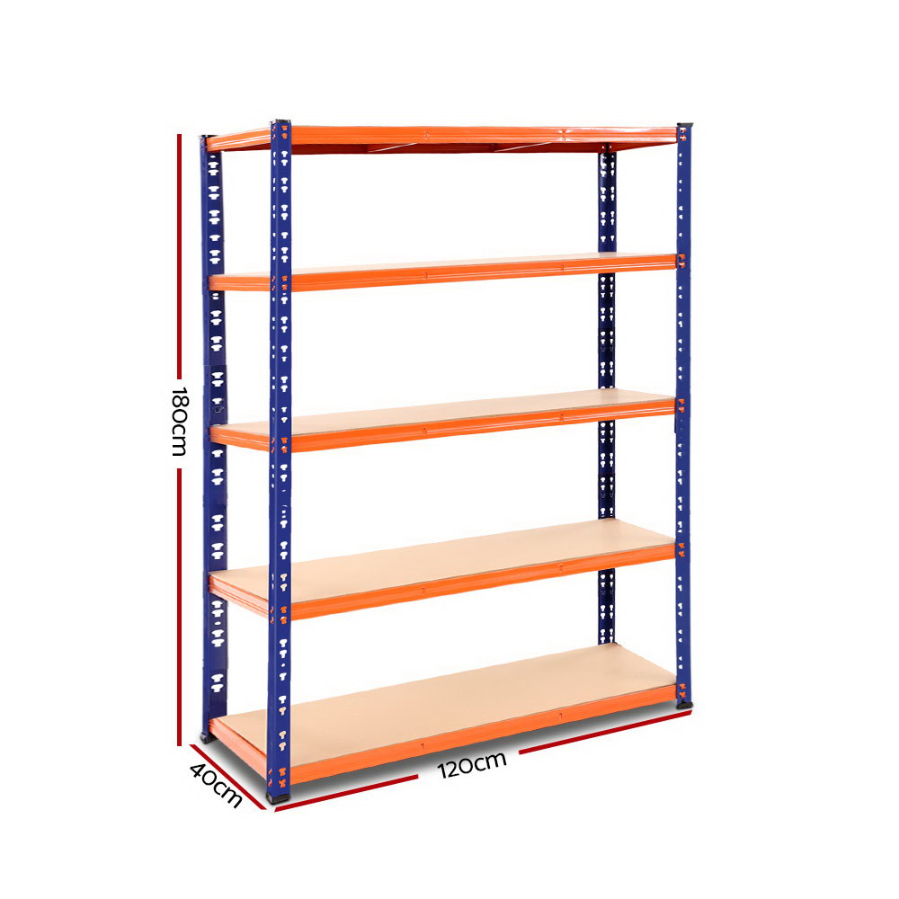 Giantz 1.2x1.8m Garage Shelving Rack 200kg Shelf, Blue view 2