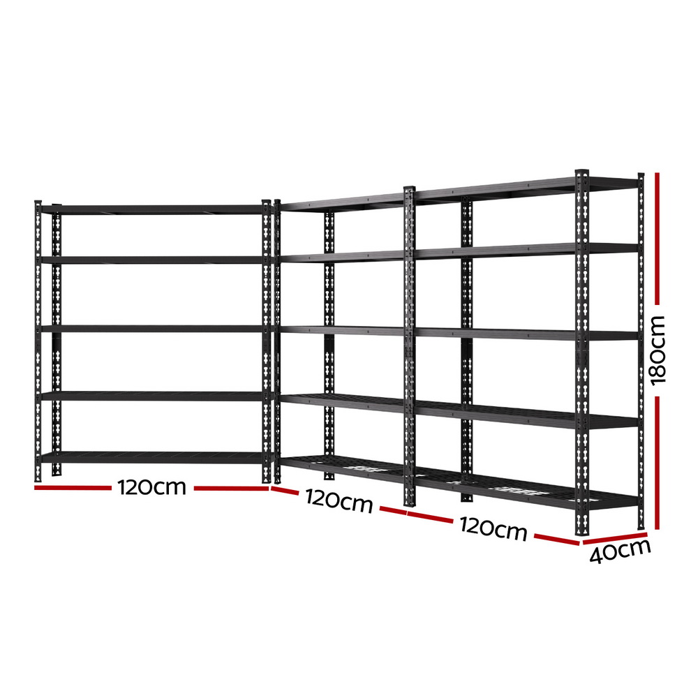 Giantz 5 Tier Garage Shelving Rack 1.2x1.8m, 3 Pack view 2