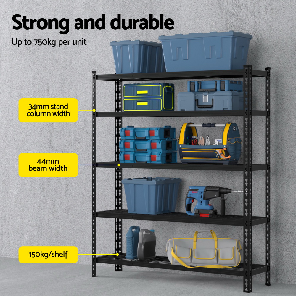 Giantz 5 Tier Garage Shelving Rack 1.2x1.8m, 5 Pack view 4