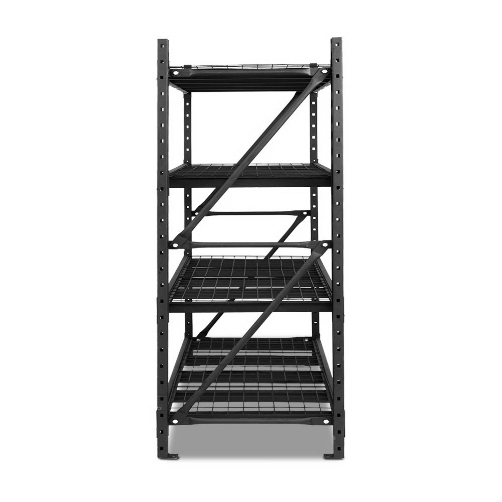 Giantz 2x2m Garage Shelving Warehouse Rack 200kg, Black view 3