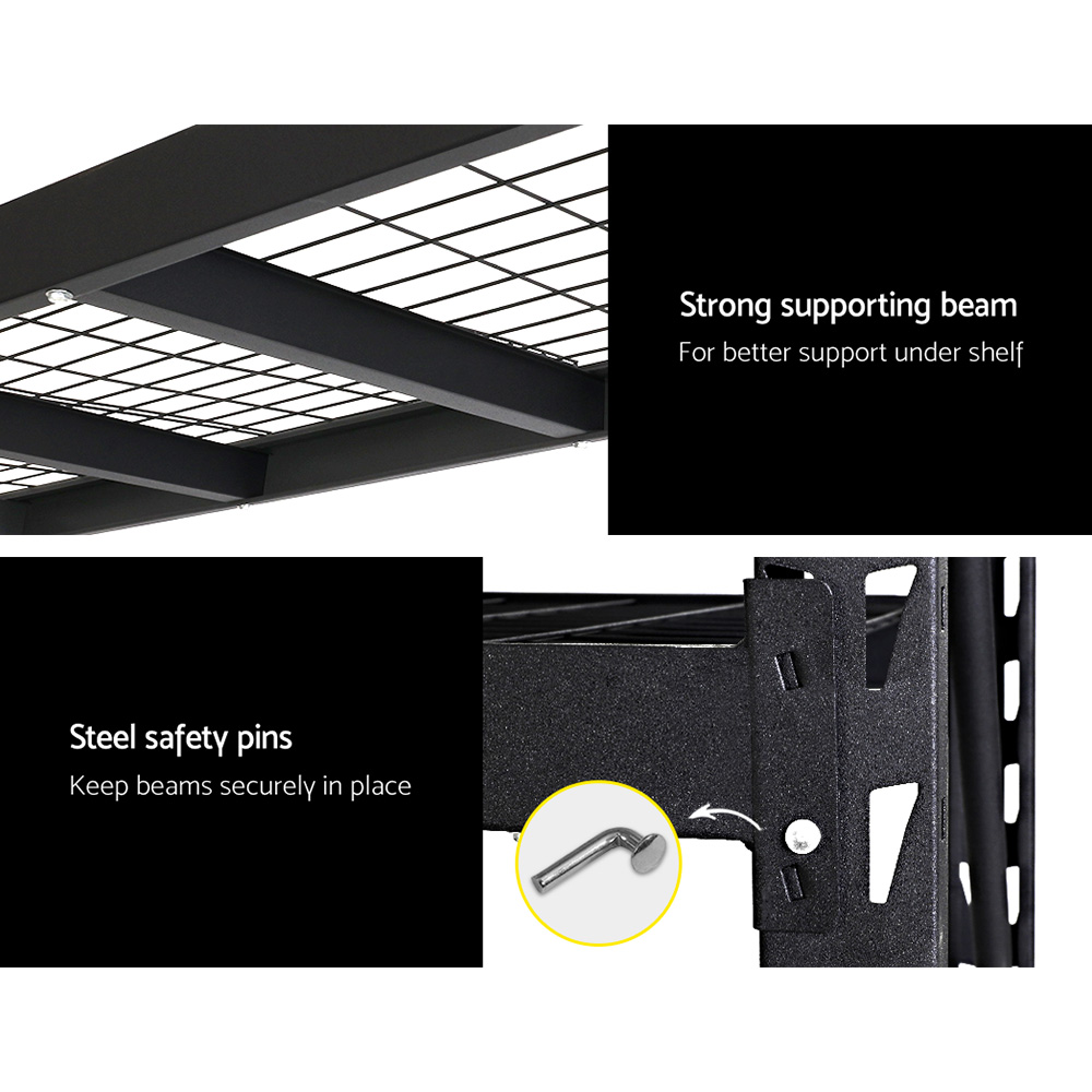 Giantz 4x2m Garage Shelving Warehouse Rack Twin Bay, Black view 5