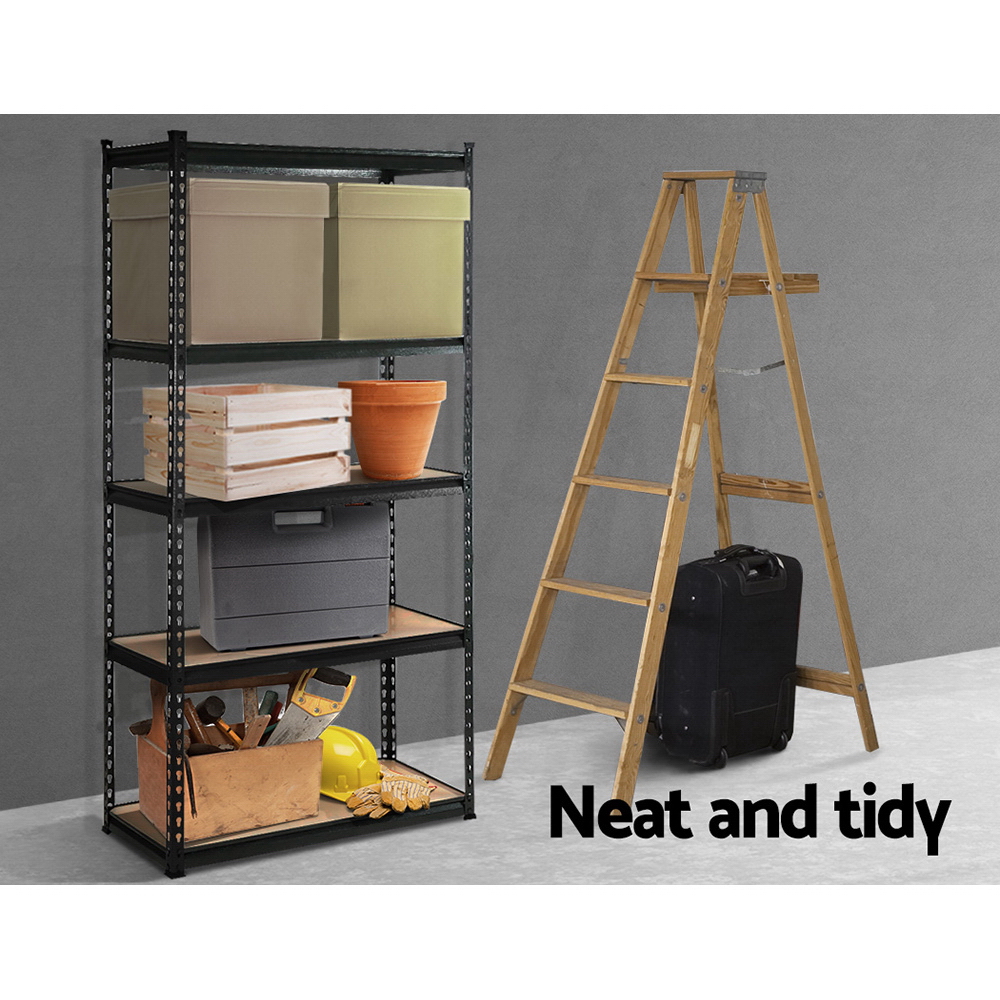 Giantz 1.5m Garage Shelving Rack 150kg Shelf, Black view 3