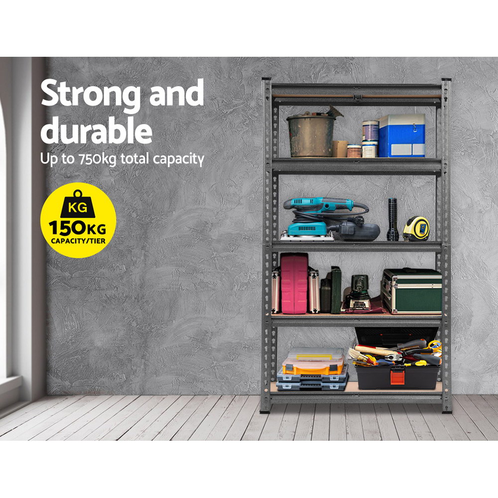 Giantz 1.5m Garage Shelving Rack 150kg Shelf, Charcoal view 3