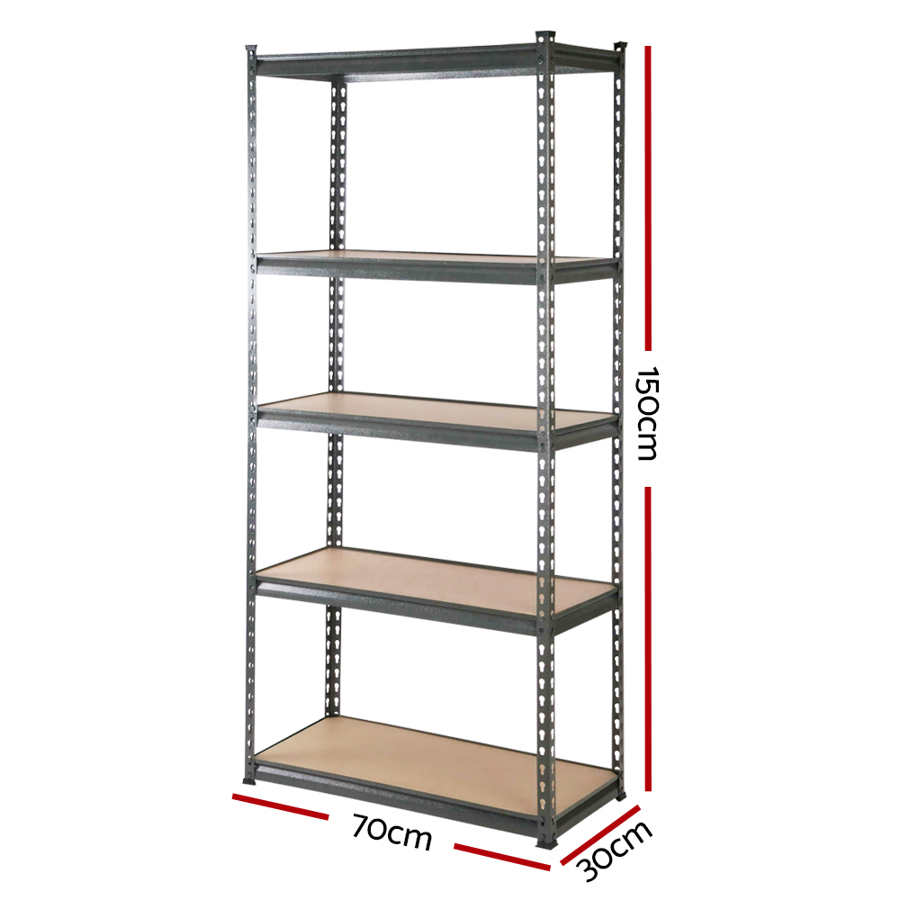 Giantz 1.5m Garage Shelving Rack Charcoal, 6 Pack view 2