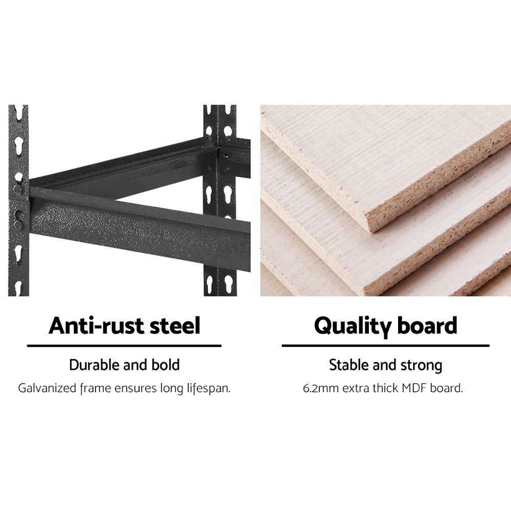 Giantz 1.5m Garage Shelving Rack Charcoal, 6 Pack view 5