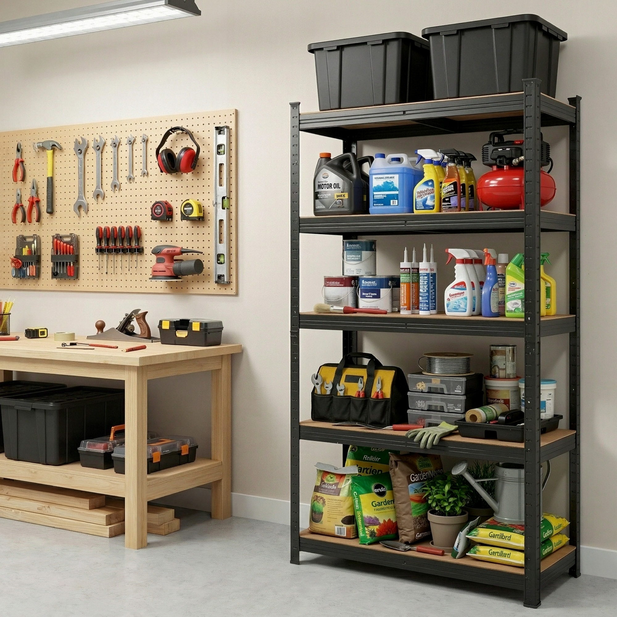 Giantz 1.6x0.8m Garage Shelving Rack, Black or Yellow