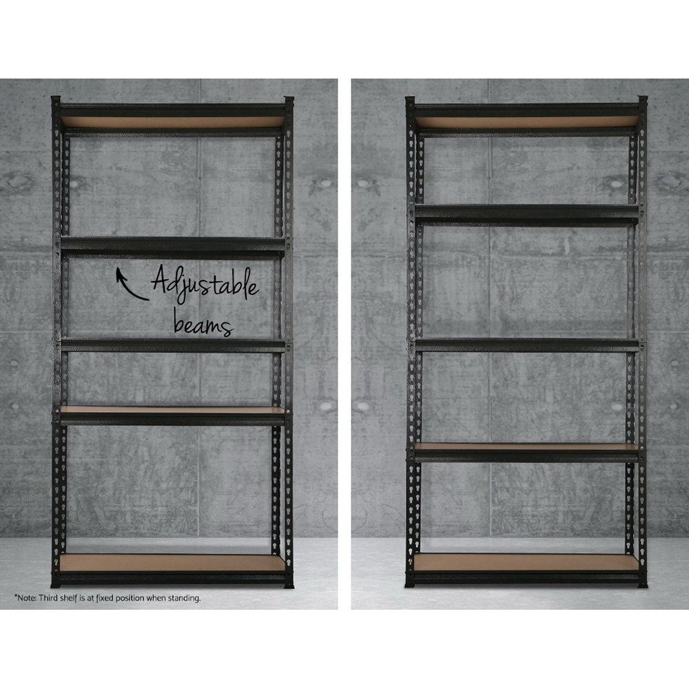 Giantz 0.9x1.8m Garage Shelving Rack Black, 3 Pack view 5
