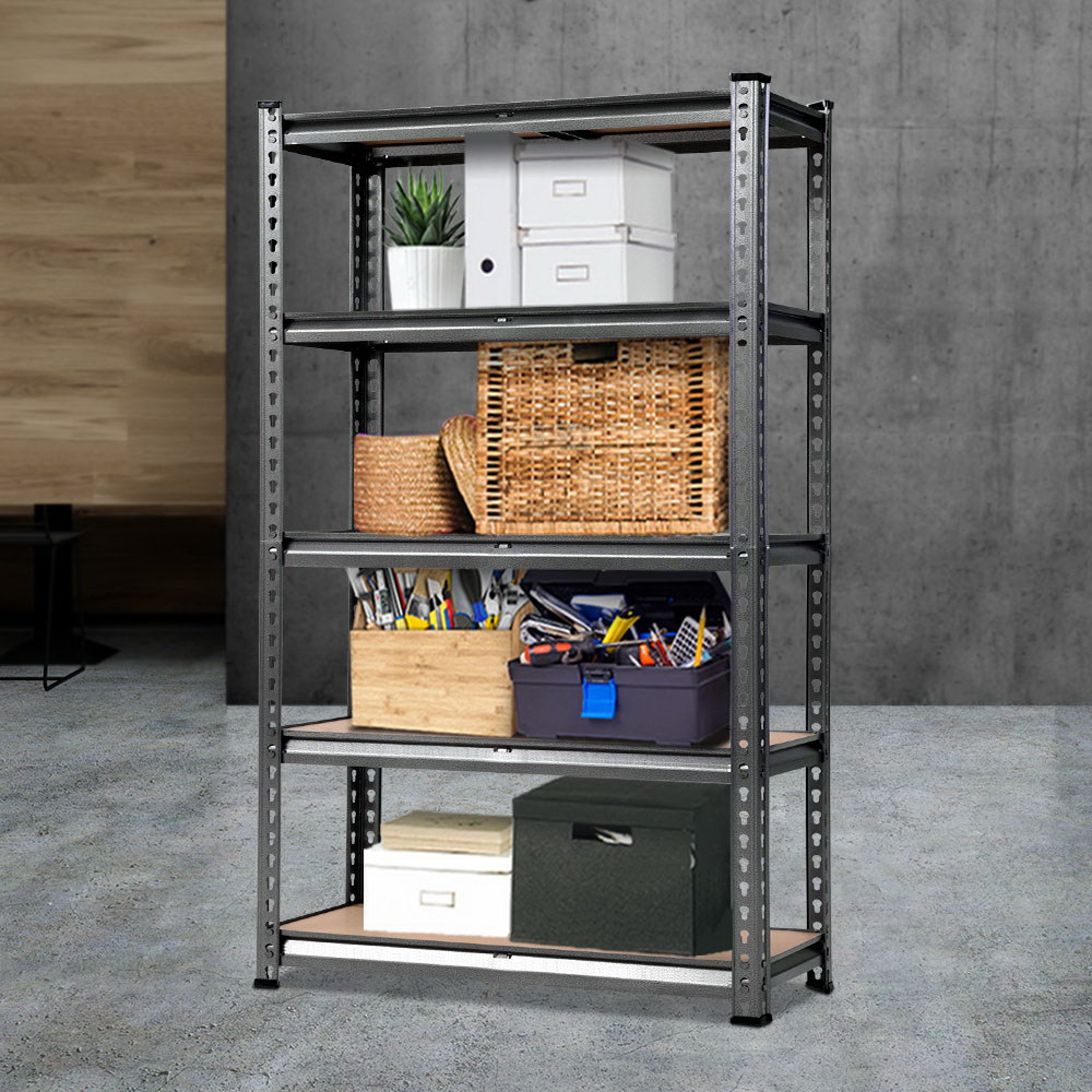 Giantz 0.9x1.8m Garage Shelving Rack 200kg Shelf, Charcoal