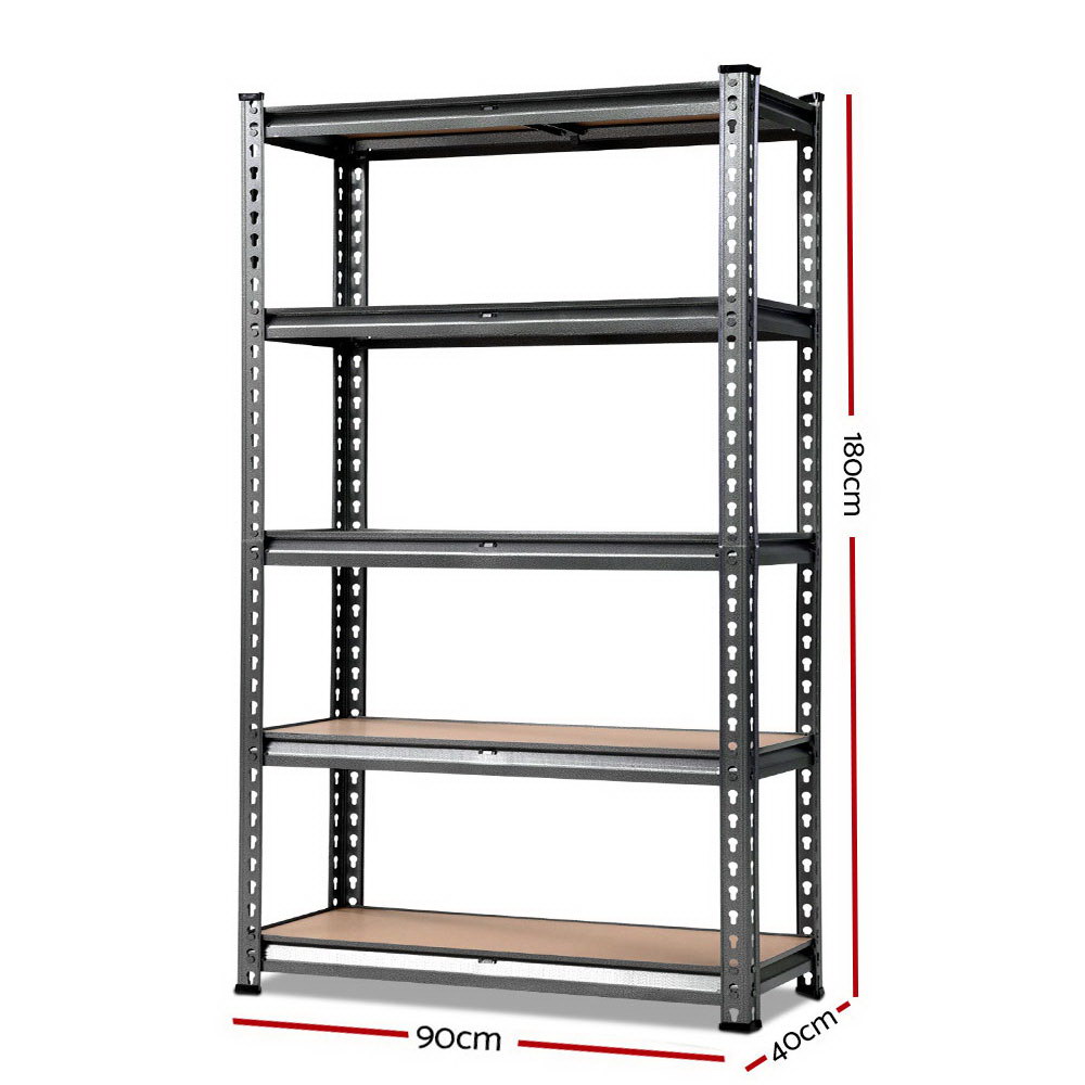 Giantz 0.9x1.8m Garage Shelving Rack 200kg Shelf, Charcoal view 2