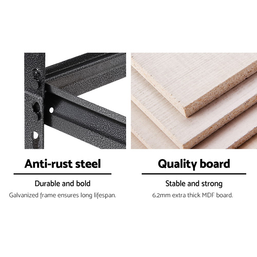 Giantz 0.9x1.8m Garage Shelving Rack 200kg Shelf, Charcoal view 4