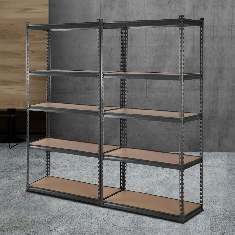 Giantz 0.9x1.8m Garage Shelving Rack Charcoal, 2 Pack