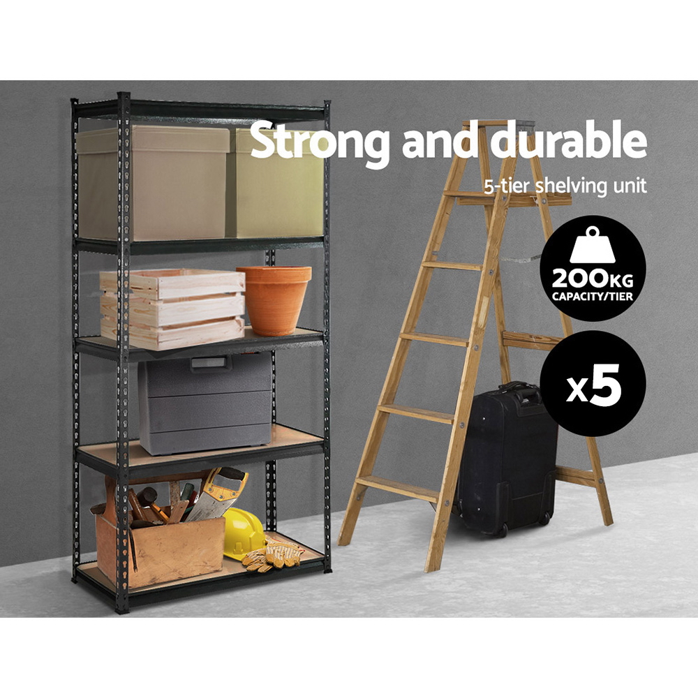 Giantz 0.9x1.8m Garage Shelving Rack Charcoal, 5 Pack view 3