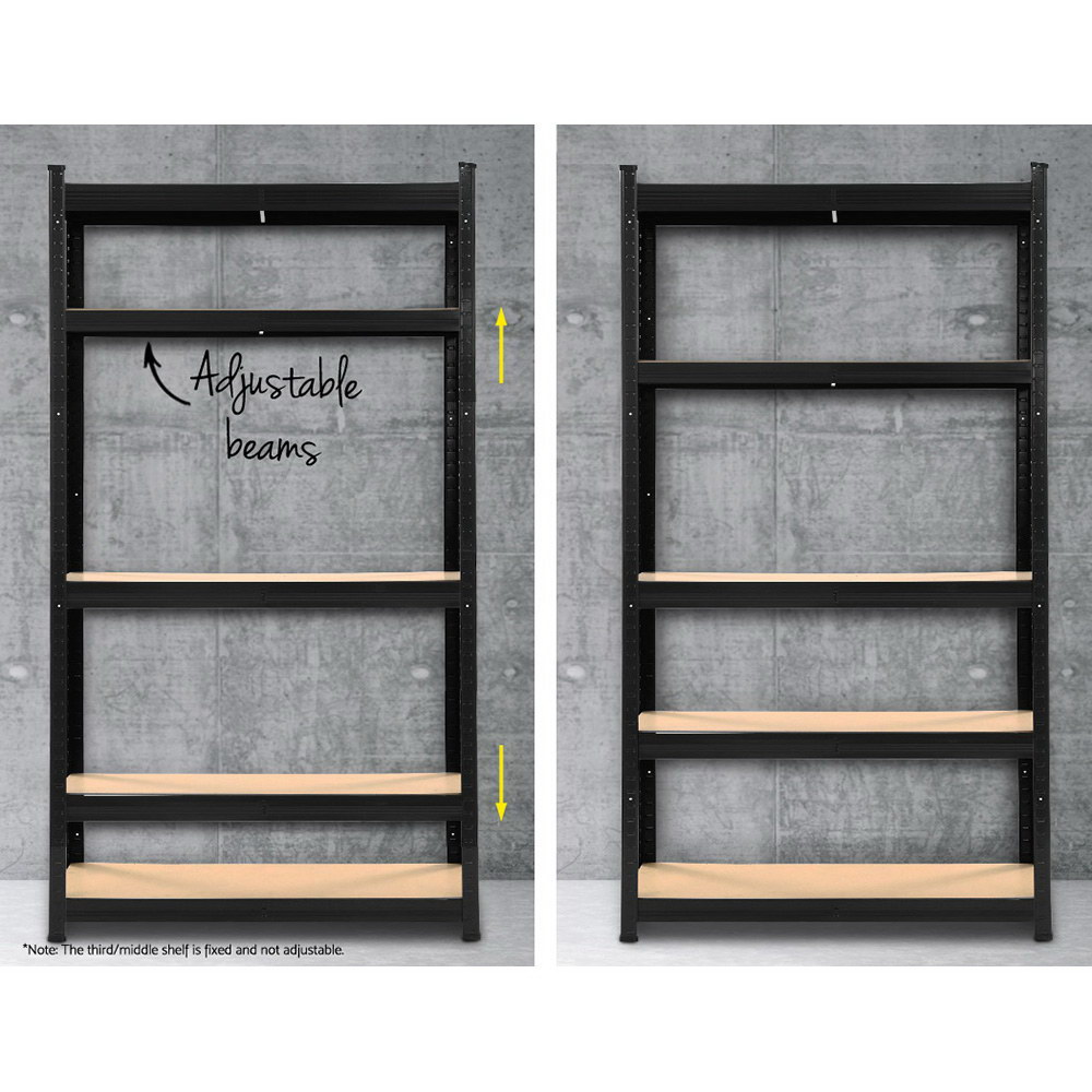 Giantz Steel Warehouse Racking Shelving 1.8m, Black view 5