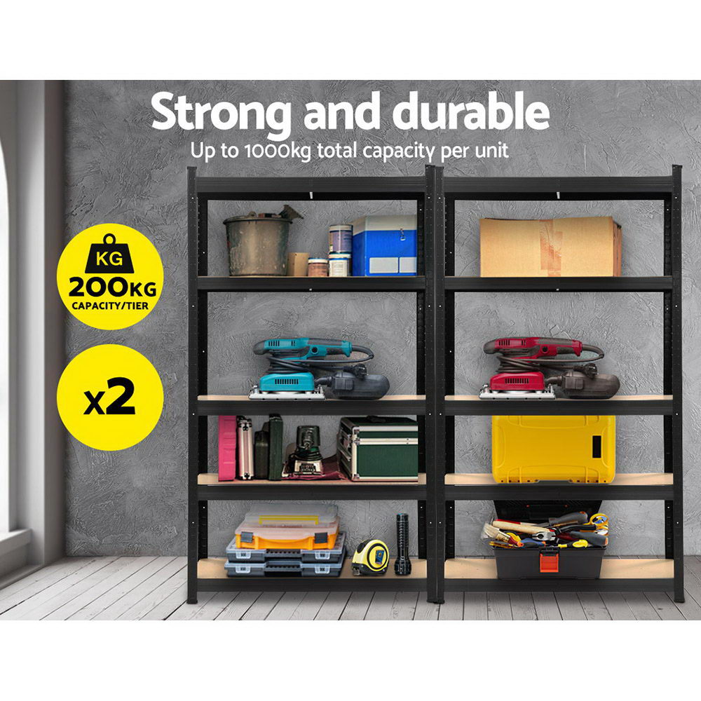 Giantz 1.8m Garage Shelving Pallet Racking Black, 2 Pack view 3