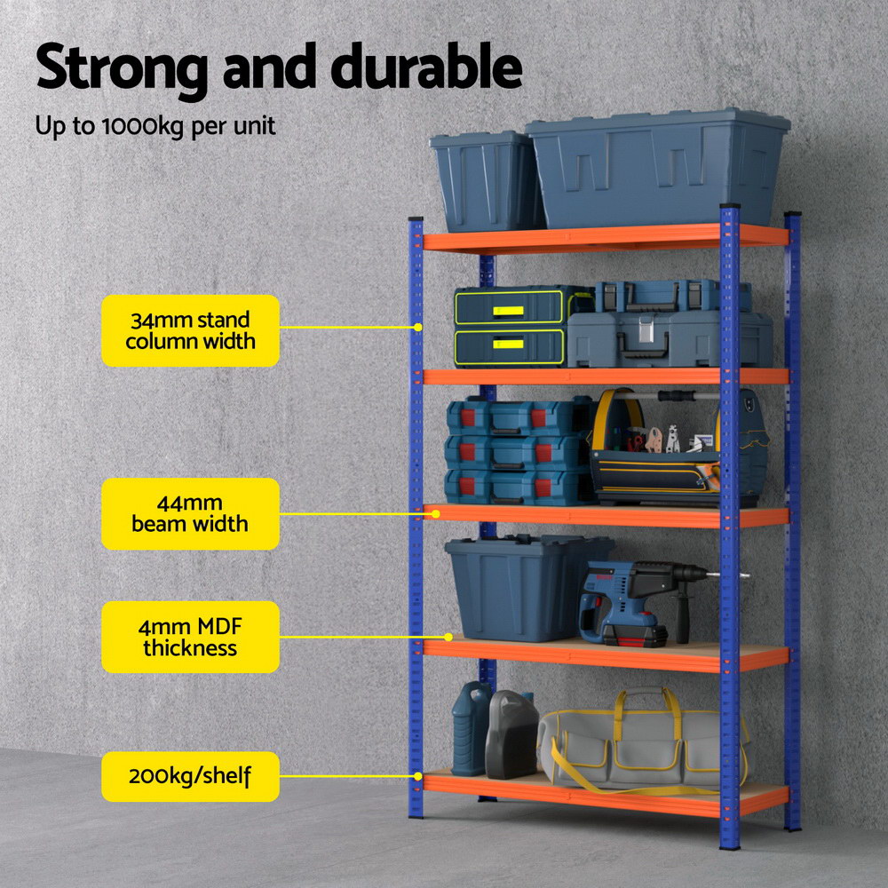 Giantz 5 Tier Garage Shelving Rack 1.8m, 2 Pack view 4
