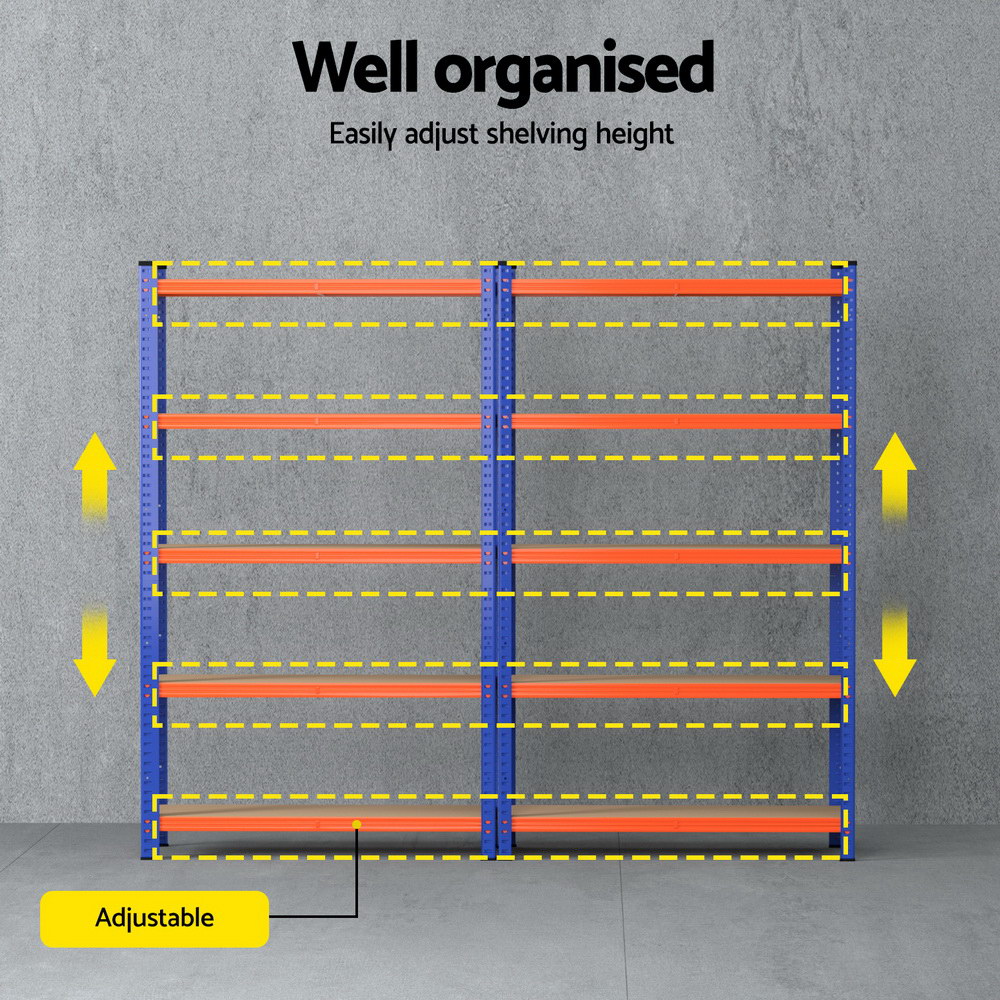 Giantz 5 Tier Garage Shelving Rack 1.8m, 2 Pack view 5