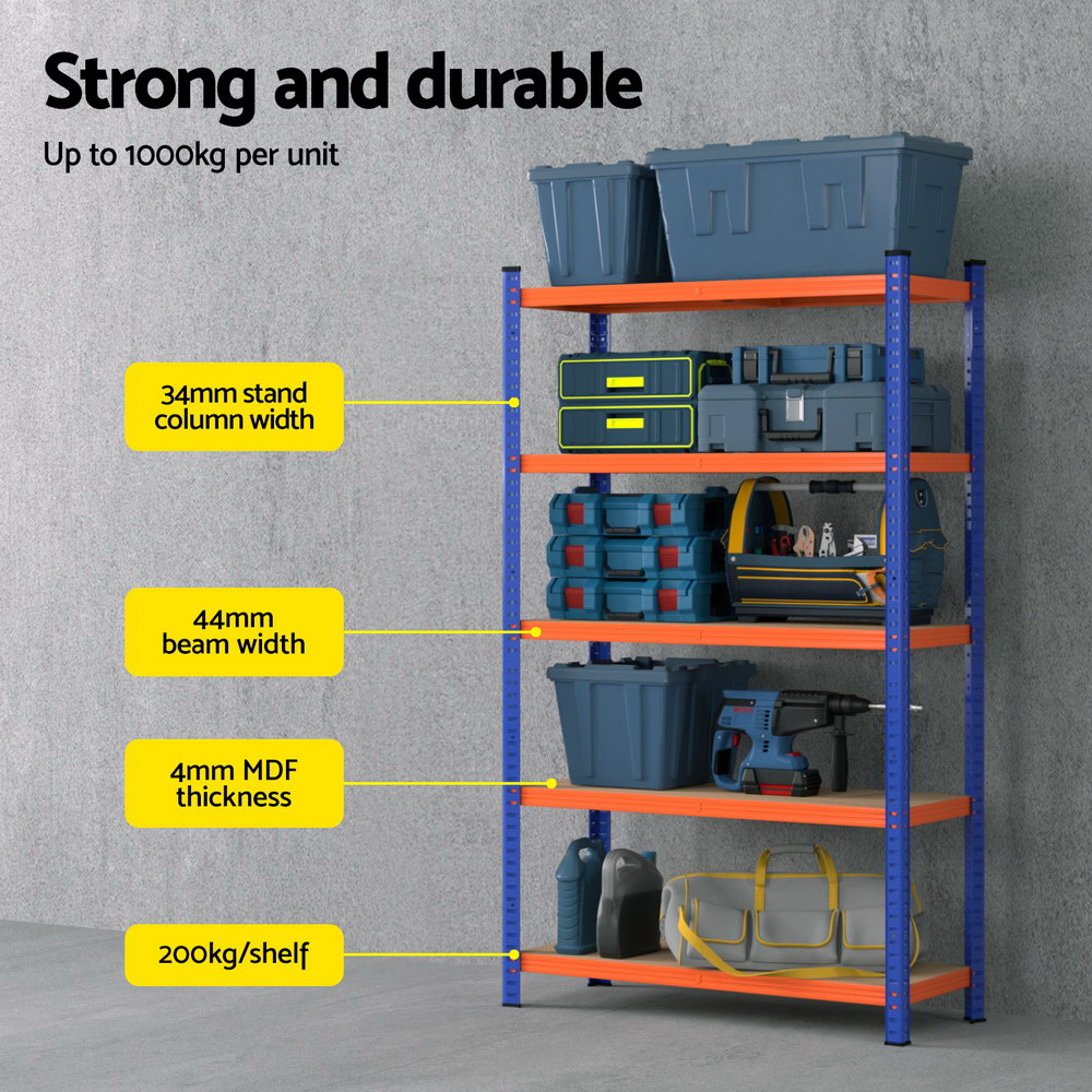 Giantz 5 Tier Garage Shelving Rack 1.8m, 3 Pack view 4